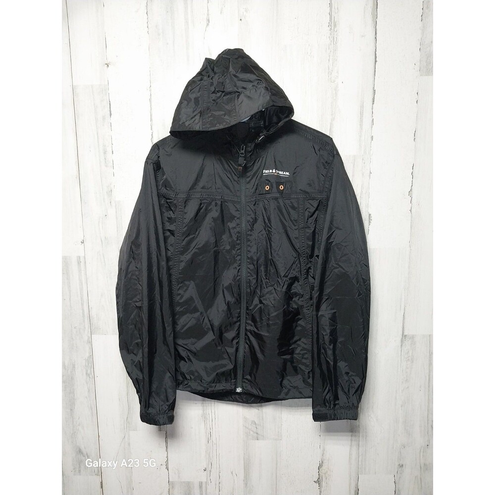 Field And Stream Small Black Hooded Packable Windbreaker